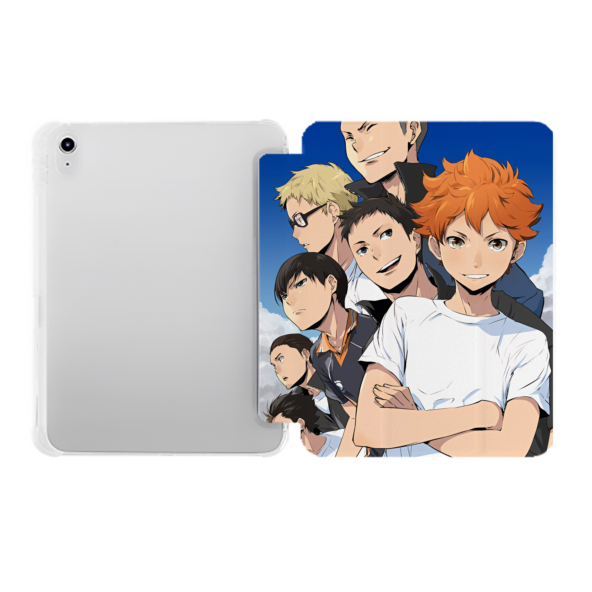 （画像用） ハイキュー!! Haikyu!! IPad ケース ペン収納付き 三つ折りスタンド PUレザー×シリコン 対応機種9.5/10.5/10.9インチ
